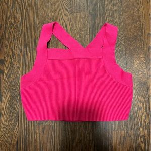 House of Harlow 1960 - Pink Knit Cropped Tank Top